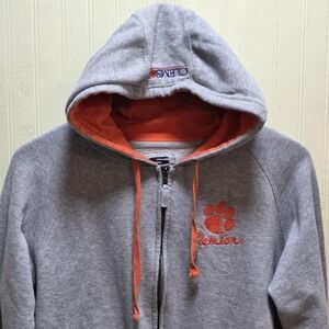 Clemson Tigers Sweatshirt Hoodie Mens Medium Gray NCAA Stadium Athletics